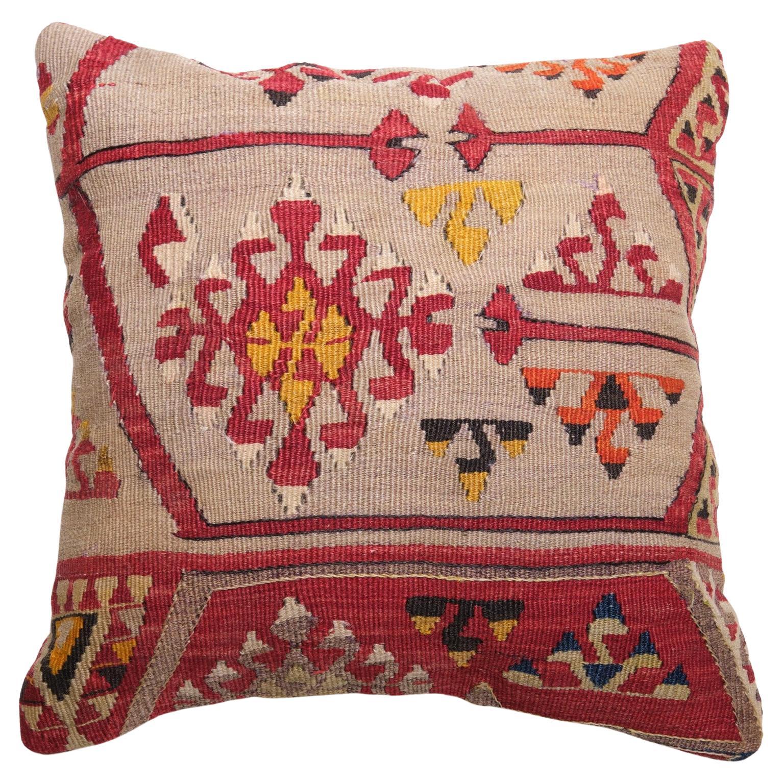 Coussin Kilim vintage et ancien, coussin moderne turc d'Anatolie Yastik 4185