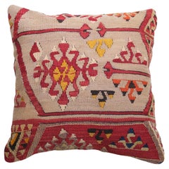 Vintage & Old Kilim Cushion Cover, Anatolian Yastik Turkish Modern Pillow 4185