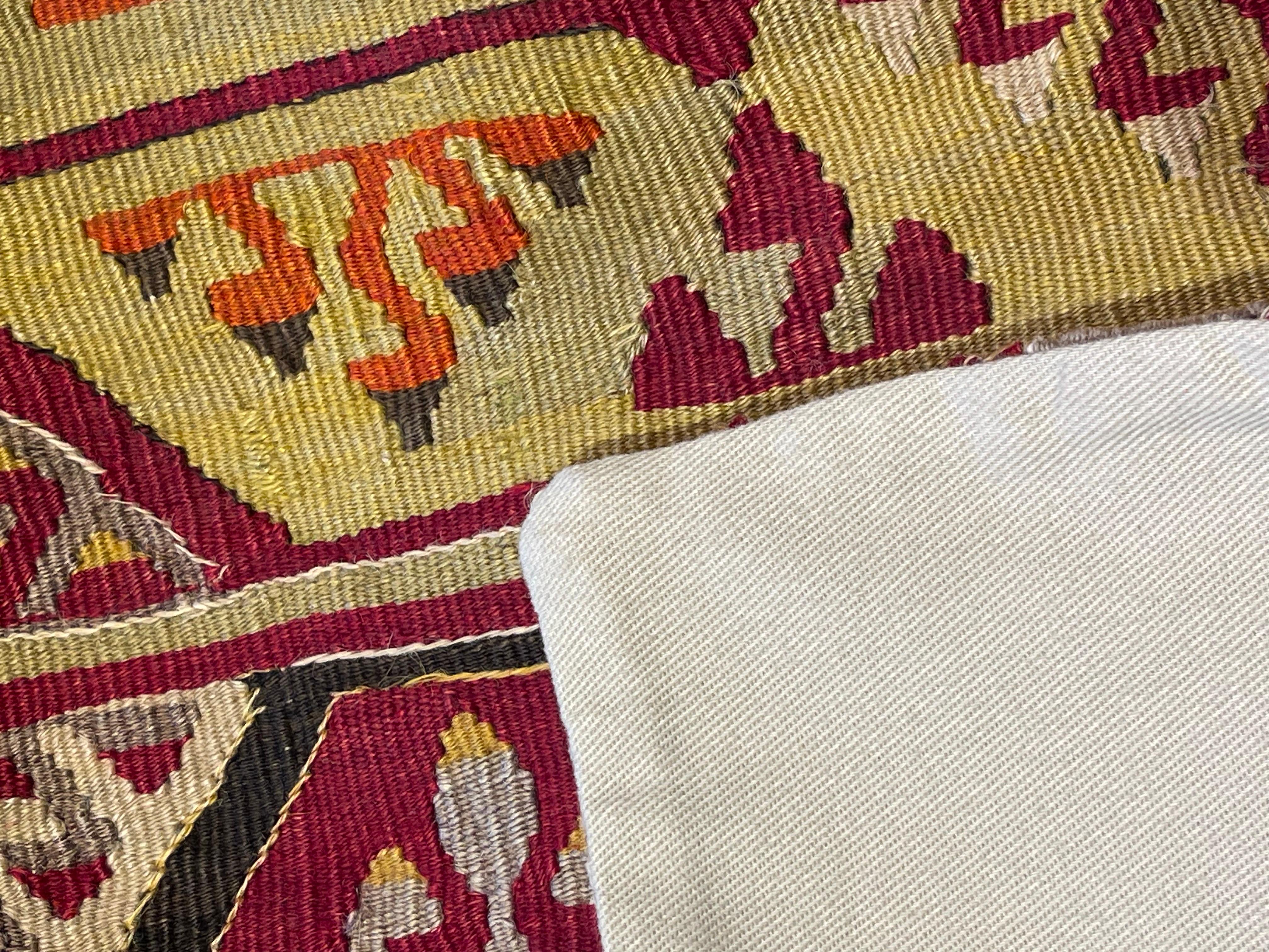 Vintage & Old Kilim Cushion Cover, Anatolian Yastik Turkish Modern Pillow 4194 In Good Condition For Sale In Tokyo, JP