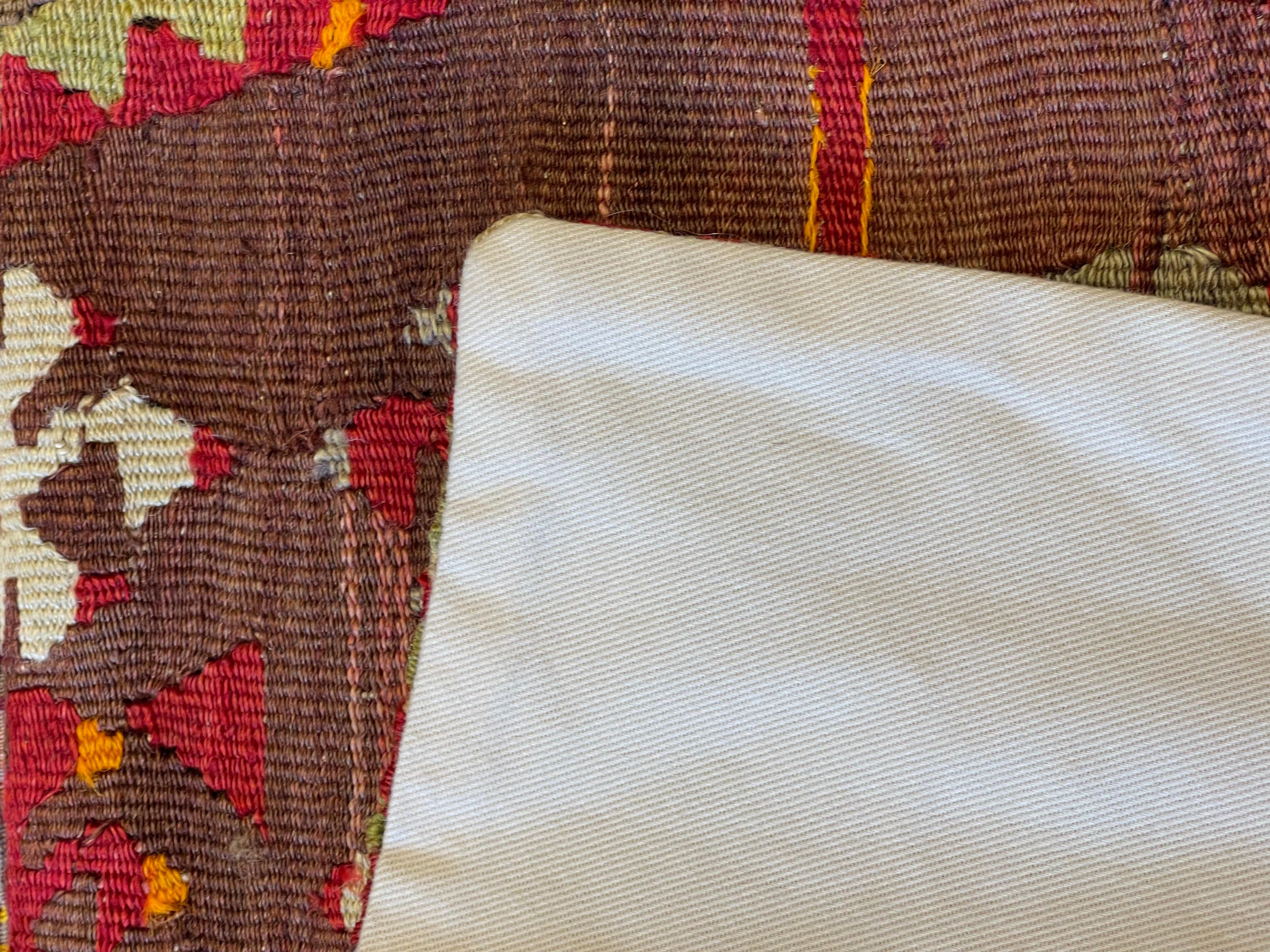 Noué à la main Coussin Kilim vintage et ancien, coussin moderne turc d'Anatolie Yastik 4219 en vente