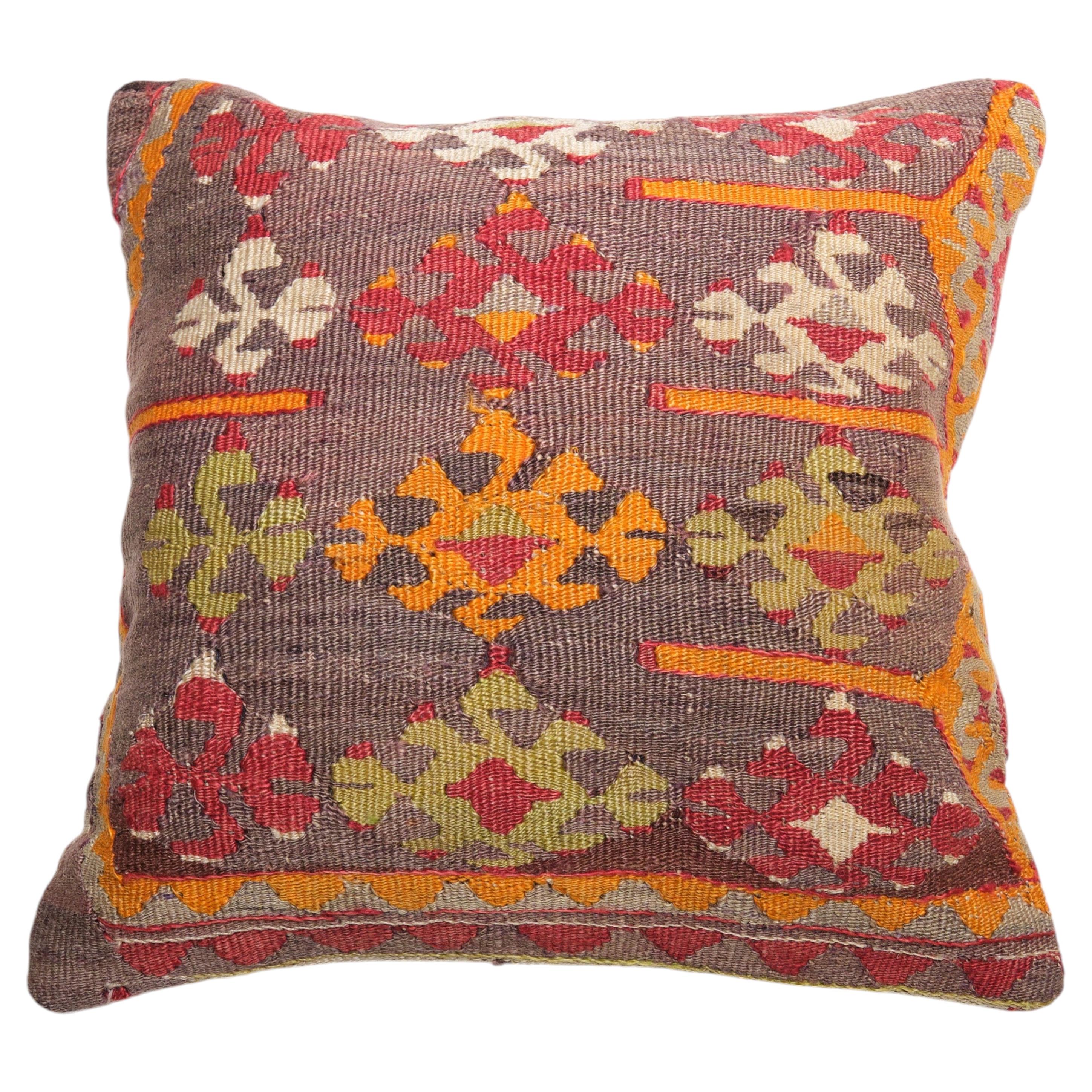 Vintage & Old Kilim Cushion Cover, Anatolian Yastik Turkish Modern Pillow 4232