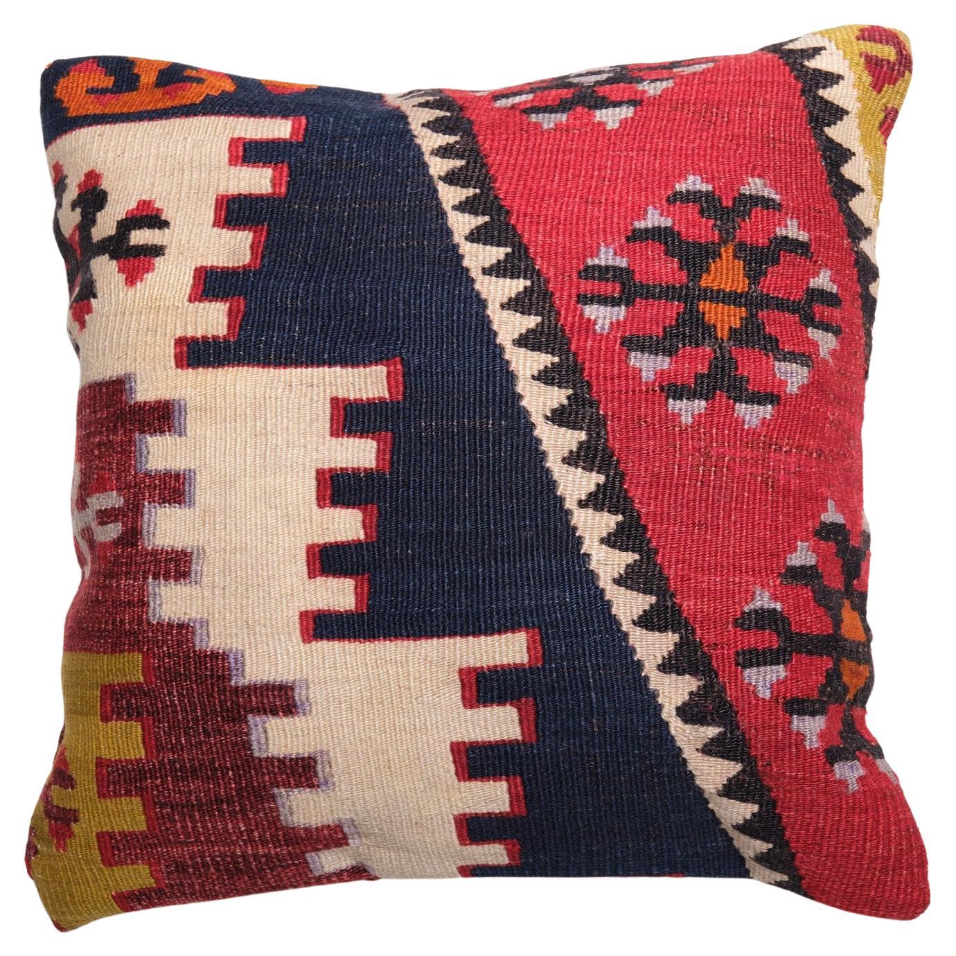 Coussin Kilim vintage et ancien, coussin moderne turc d'Anatolie Yastik 4241