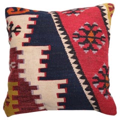 Vintage & Old Kilim Cushion Cover, Anatolian Yastik Turkish Modern Pillow 4241