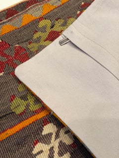 Türkisches modernes Yastik-Kissen im Vintage-Stil mit altem Kelim-Kissen, 4242