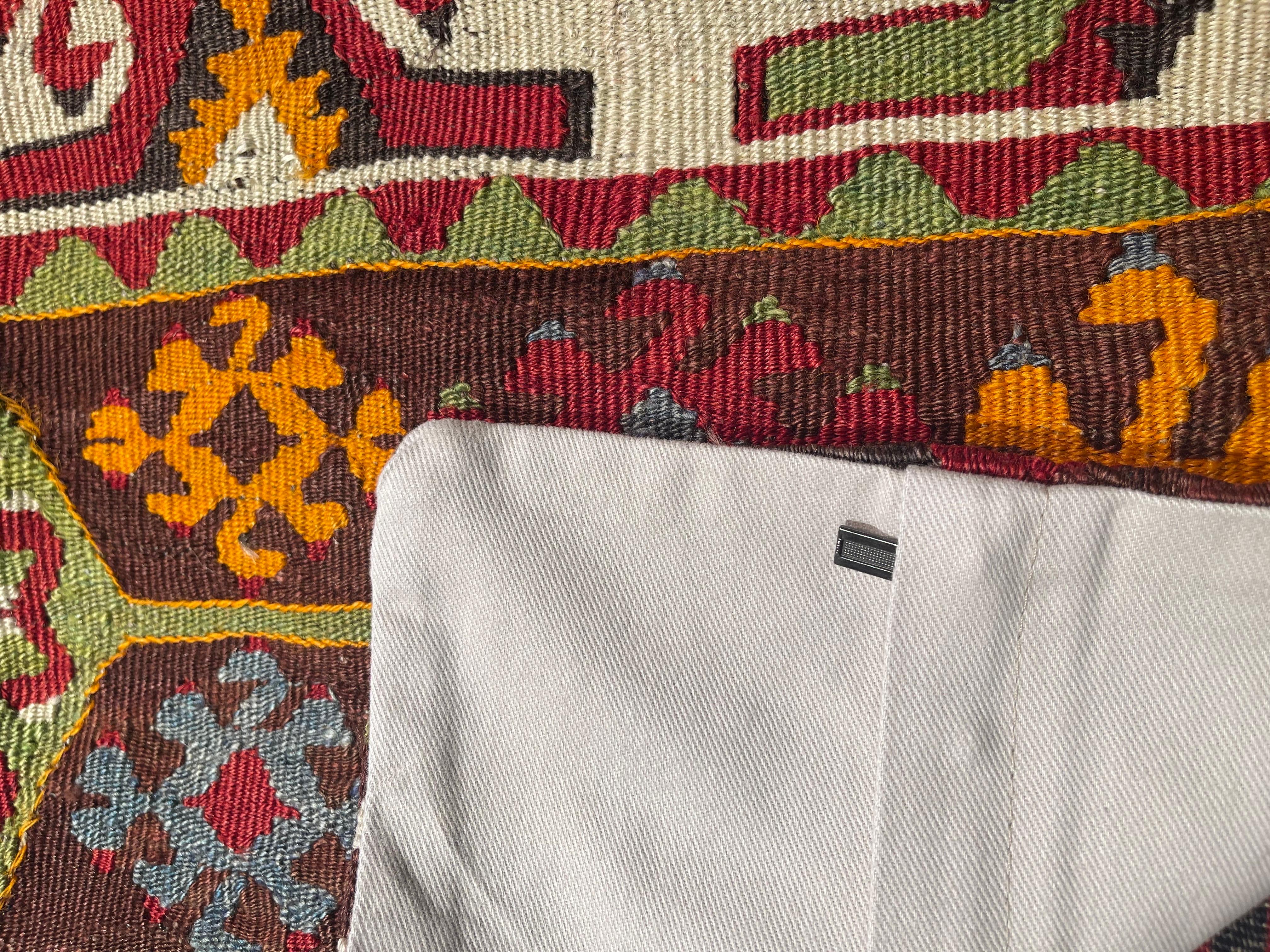 Funda de Cojín Kilim Vintage y Antiguo, Cojín Moderno Turco Yastik de Anatolia 4246 en Bueno estado para la venta en Tokyo, JP