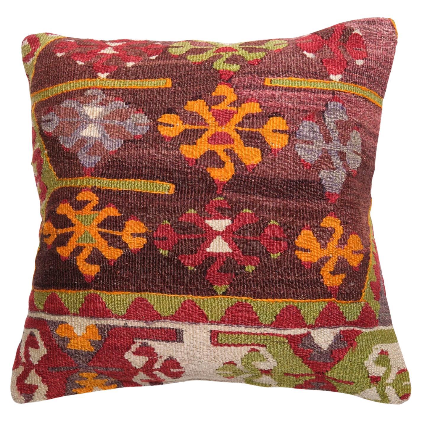 Türkisches modernes Yastik-Kissen im Vintage-Stil mit altem Kelim-Kissen, 4248 im Angebot