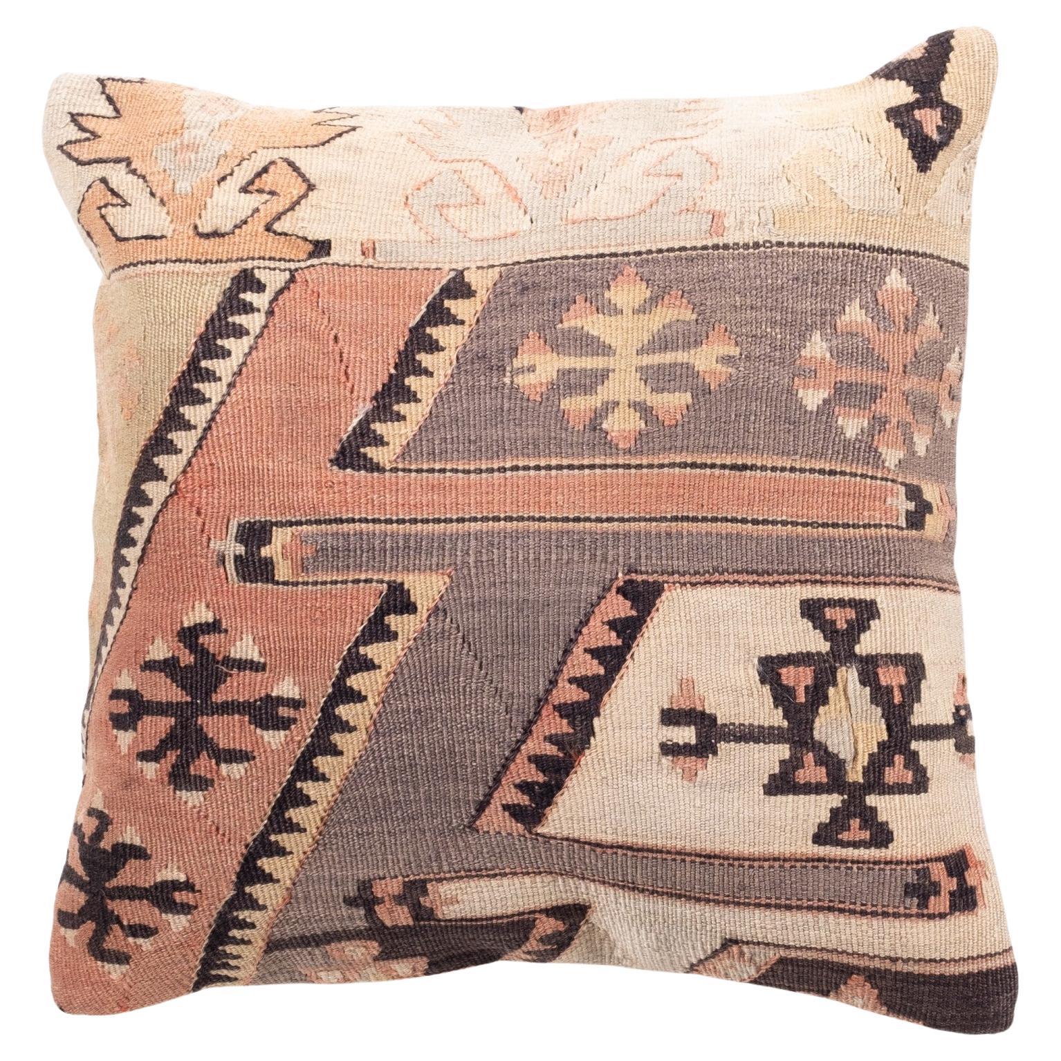 Vintage & Old Kilim Cushion Cover, Anatolian Yastik Turkish Modern Pillow 4373 For Sale