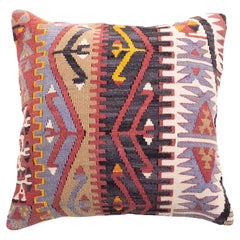 Vintage & Old Kilim Cushion Cover, Anatolian Yastik Turkish Modern Pillow 4323