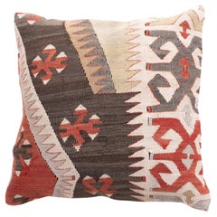 Vintage & Old Kilim Cushion Cover, Anatolian Yastik Turkish Modern Pillow 4327