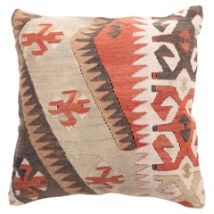 Vintage & Old Kilim Cushion Cover, Anatolian Yastik Turkish Modern Pillow 4333