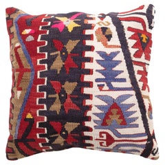 Vintage & Old Kilim Cushion Cover, Anatolian Yastik Turkish Modern Pillow 4347