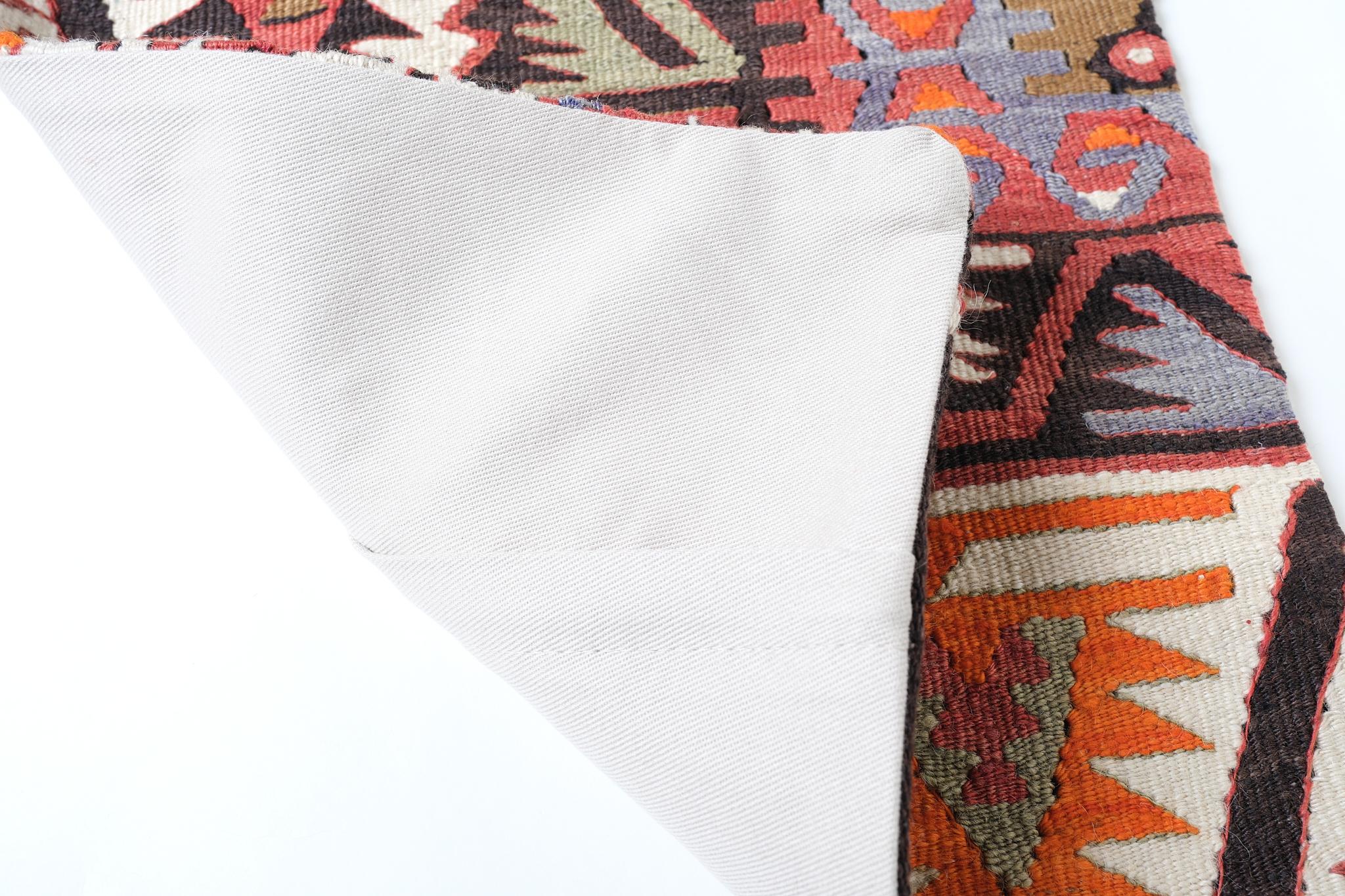 Hand-Woven Vintage & Old Kilim Cushion Cover, Anatolian Yastik Turkish Modern Pillow 4352 For Sale