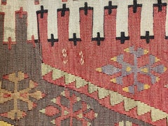 Vintage & Old Kilim Cushion Cover, Anatolian Yastik Turkish Modern Pillow 4356