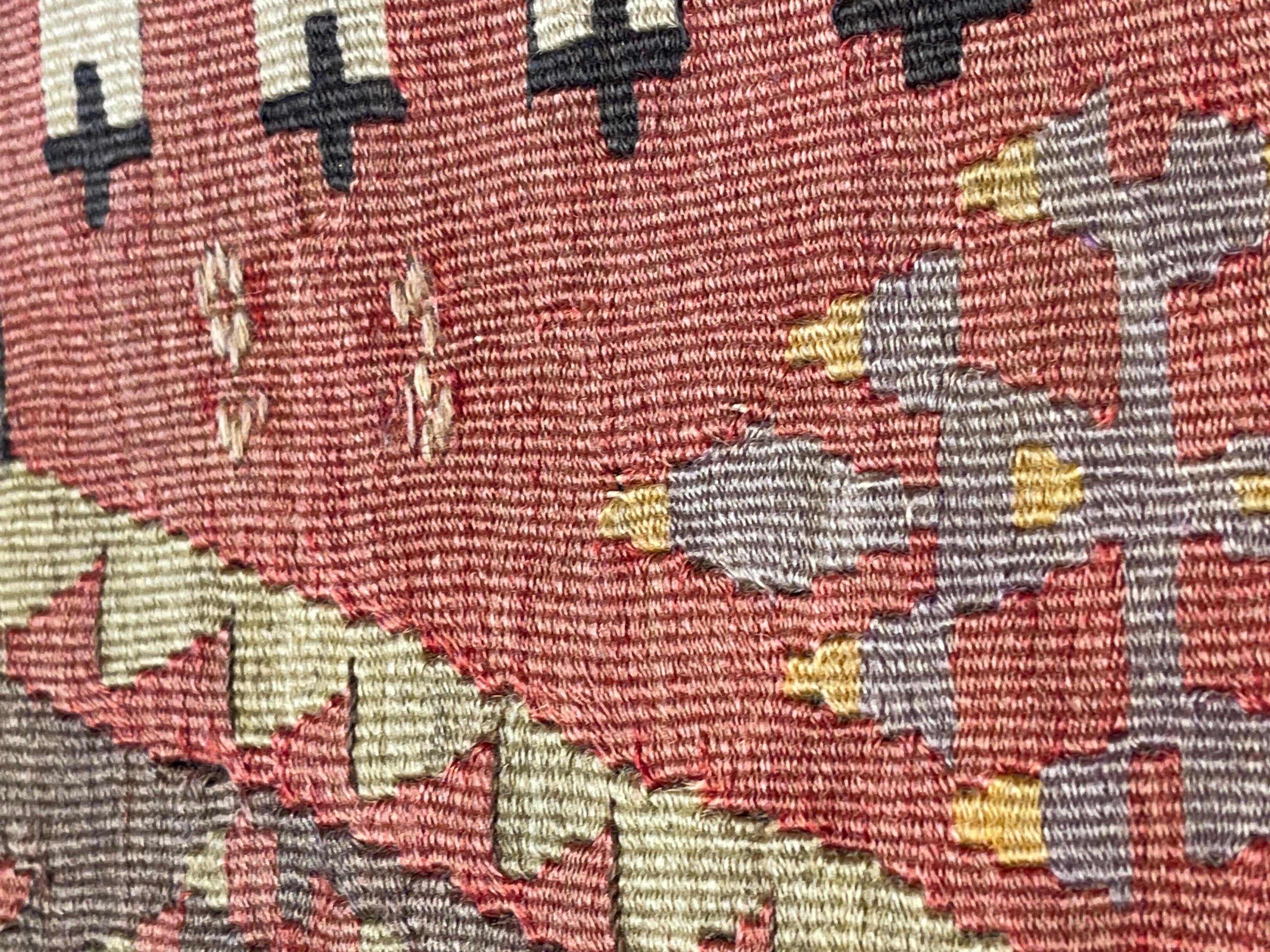 Turco Copricuscino Kilim vintage e antico, cuscino moderno turco Anatolian Yastik 4356 in vendita