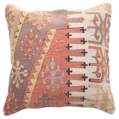 Coussin Kilim vintage et ancien, coussin moderne turc d'Anatolie Yastik 4356