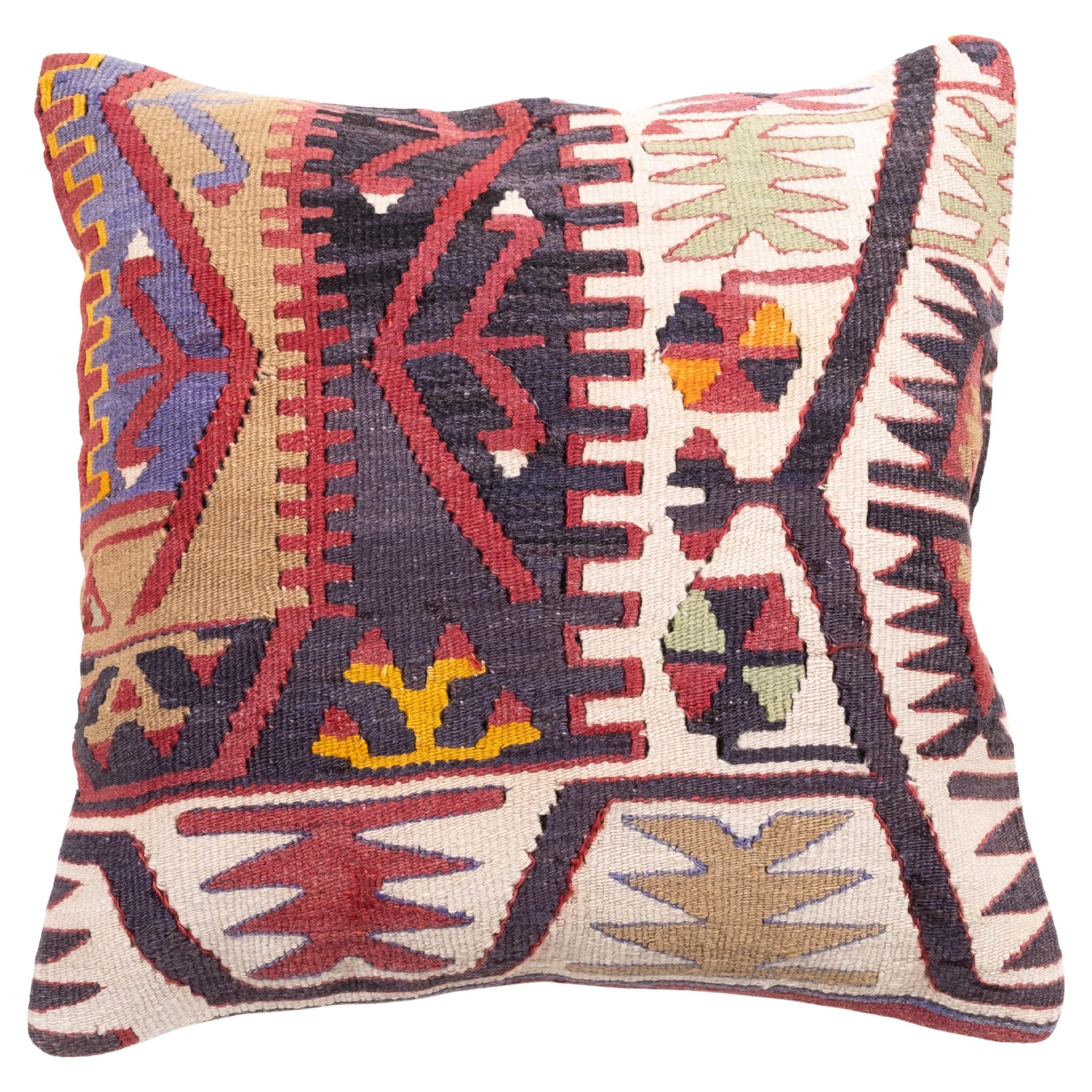 Vintage & Old Kilim Cushion Cover, Anatolian Yastik Turkish Modern Pillow 4360 For Sale