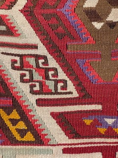 Türkisches modernes Yastik-Kissen im Vintage-Stil mit altem Kelim-Kissen, 4361