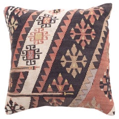 Vintage & Old Kilim Cushion Cover, Anatolian Yastik Turkish Modern Pillow 4362