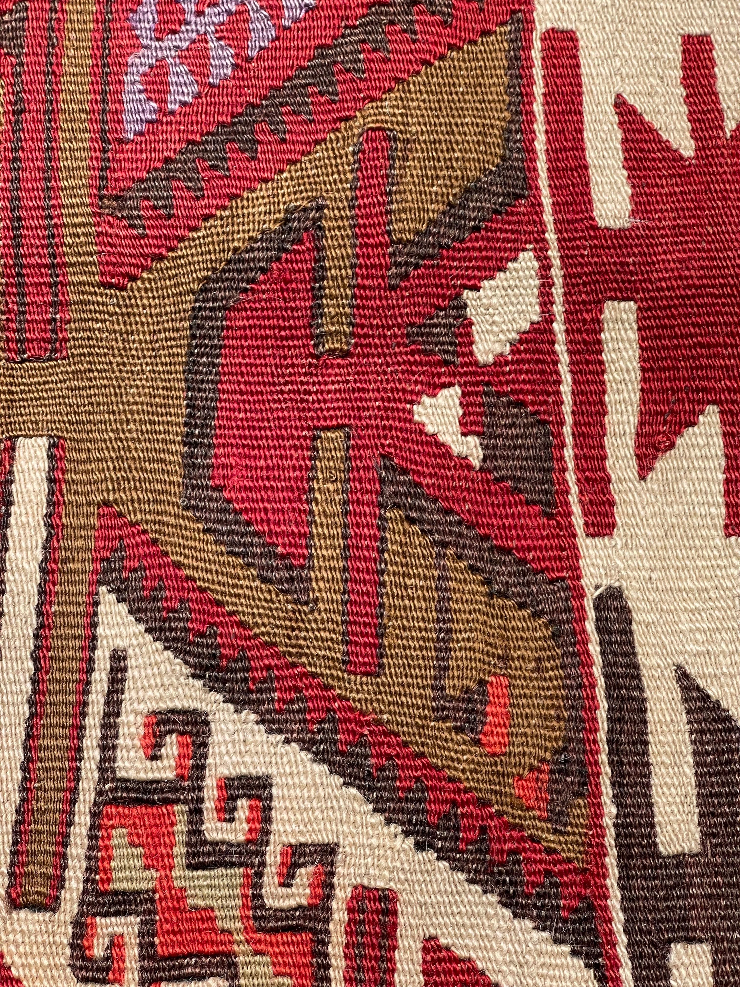 Türkisches modernes Yastik-Kissen im Vintage-Stil mit altem Kelim-Kissen, 4367 im Zustand „Gut“ im Angebot in Tokyo, JP