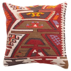 Copricuscino Kilim vintage e antico, cuscino moderno turco Anatolian Yastik 4367