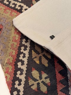 Funda de Cojín Kilim Vintage y Antiguo, Cojín Moderno Turco Yastik de Anatolia 4370