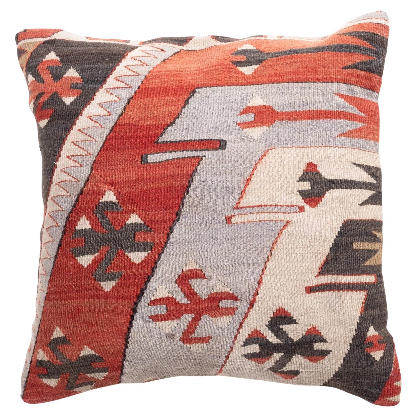 Funda de Cojín Kilim Vintage y Antiguo, Cojín Moderno Turco Yastik de Anatolia 4372 en venta
