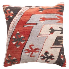 Vintage & Old Kilim Cushion Cover, Anatolian Yastik Turkish Modern Pillow 4372