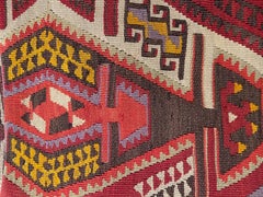 Vintage & Old Kilim Cushion Cover, Anatolian Yastik Turkish Modern Pillow 4377