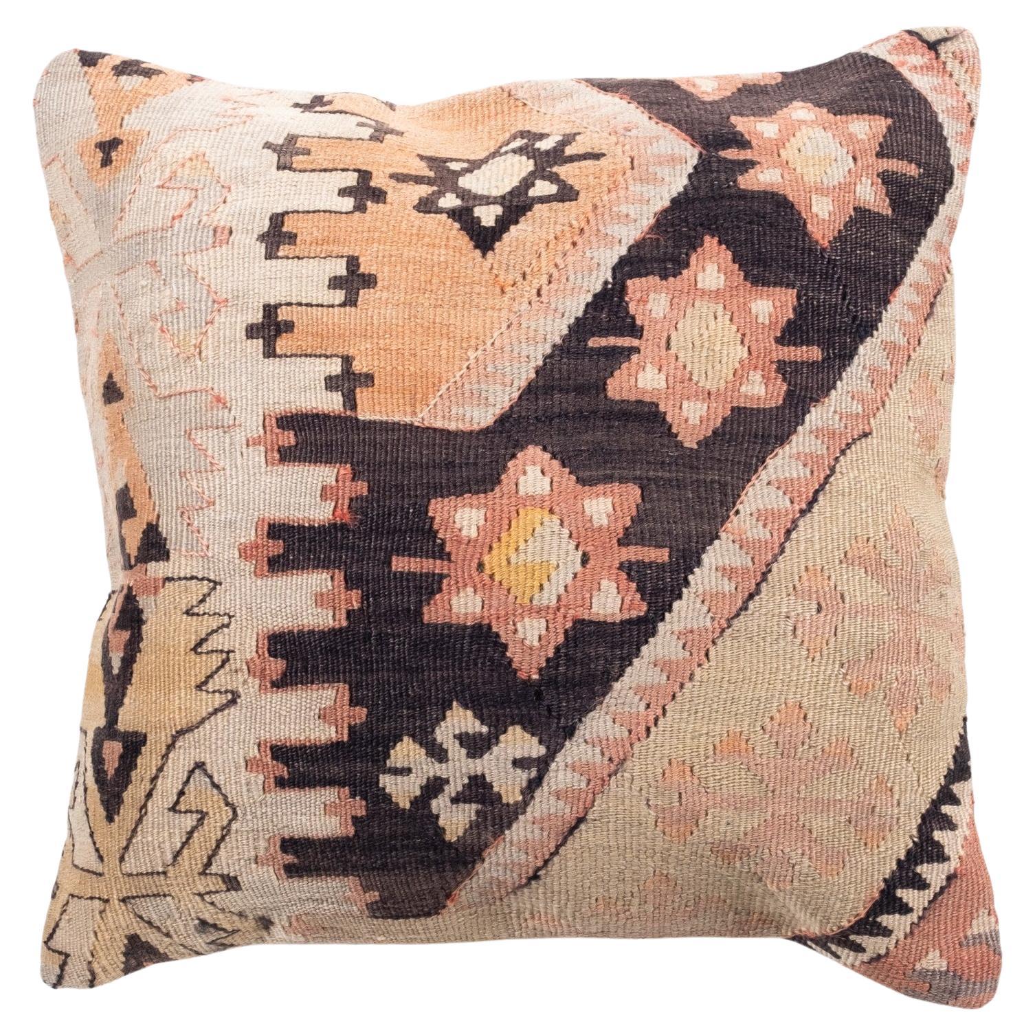 Vintage & Old Kilim Cushion Cover, Anatolian Yastik Turkish Modern Pillow 4378 For Sale