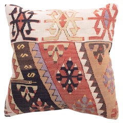 Coussin Kilim vintage et ancien, coussin moderne turc d'Anatolie Yastik 4393