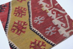 Vintage & Old Kilim Cushion Cover, Anatolian Yastik Turkish Modern Pillow 4396