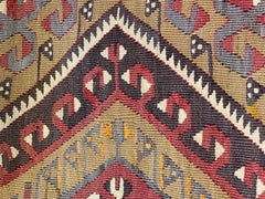 Vintage & Old Kilim Cushion Cover, Anatolian Yastik Turkish Modern Pillow 4397