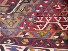 Funda de Cojín Kilim Vintage y Antiguo, Cojín Moderno Turco Yastik de Anatolia 4399