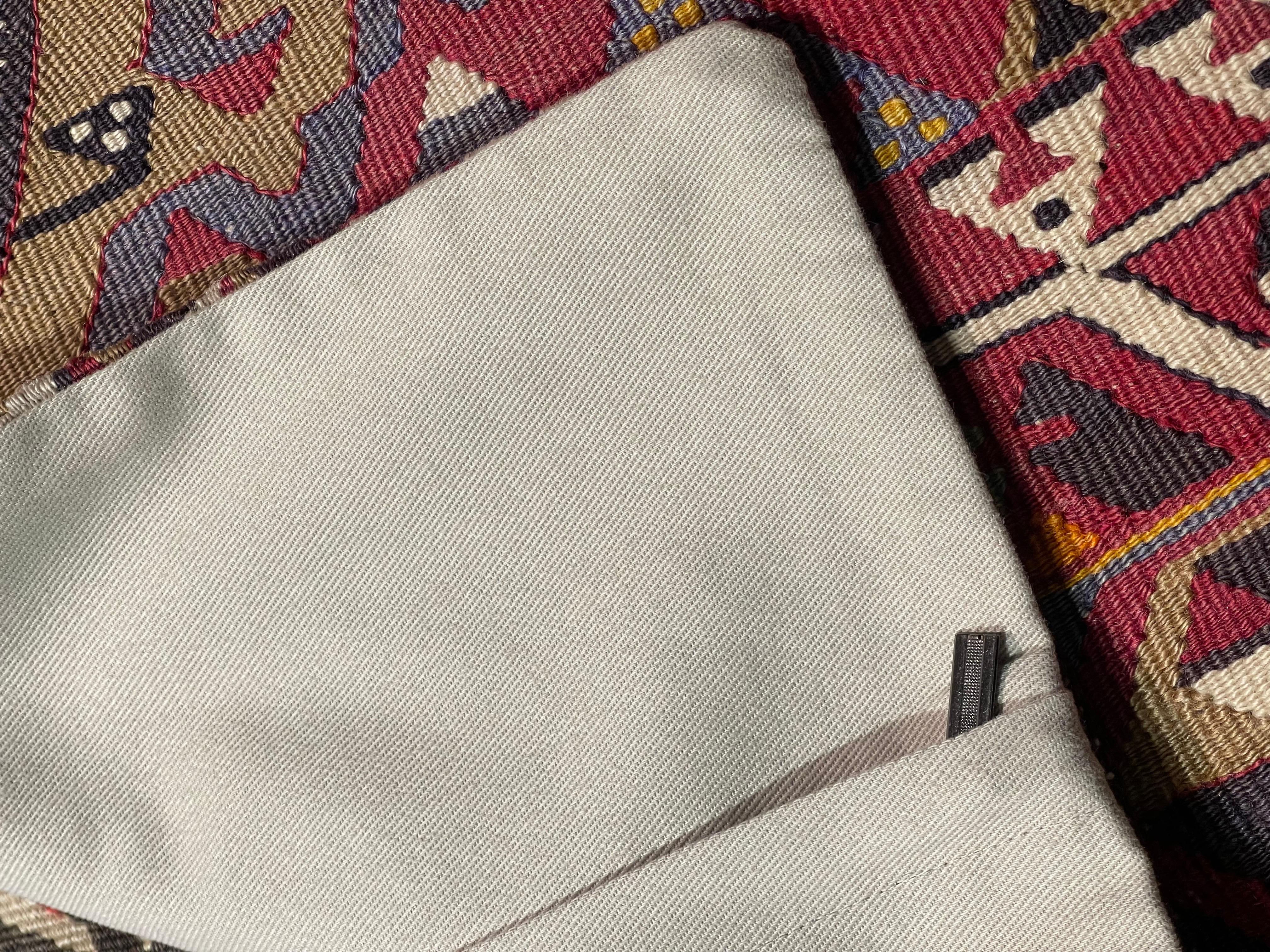 Noué à la main Coussin Kilim vintage et ancien, coussin moderne turc d'Anatolie Yastik 4399 en vente