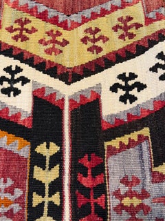 Türkisches modernes Yastik-Kissen im Vintage-Stil mit altem Kelim-Kissen, 4404