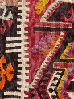 Vintage & Old Kilim Cushion Cover, Anatolian Yastik Turkish Modern Pillow 4413
