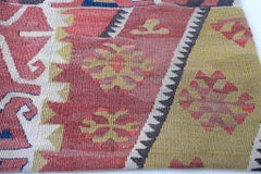 Vintage & Old Kilim Cushion Cover, Anatolian Yastik Turkish Modern Pillow 4419