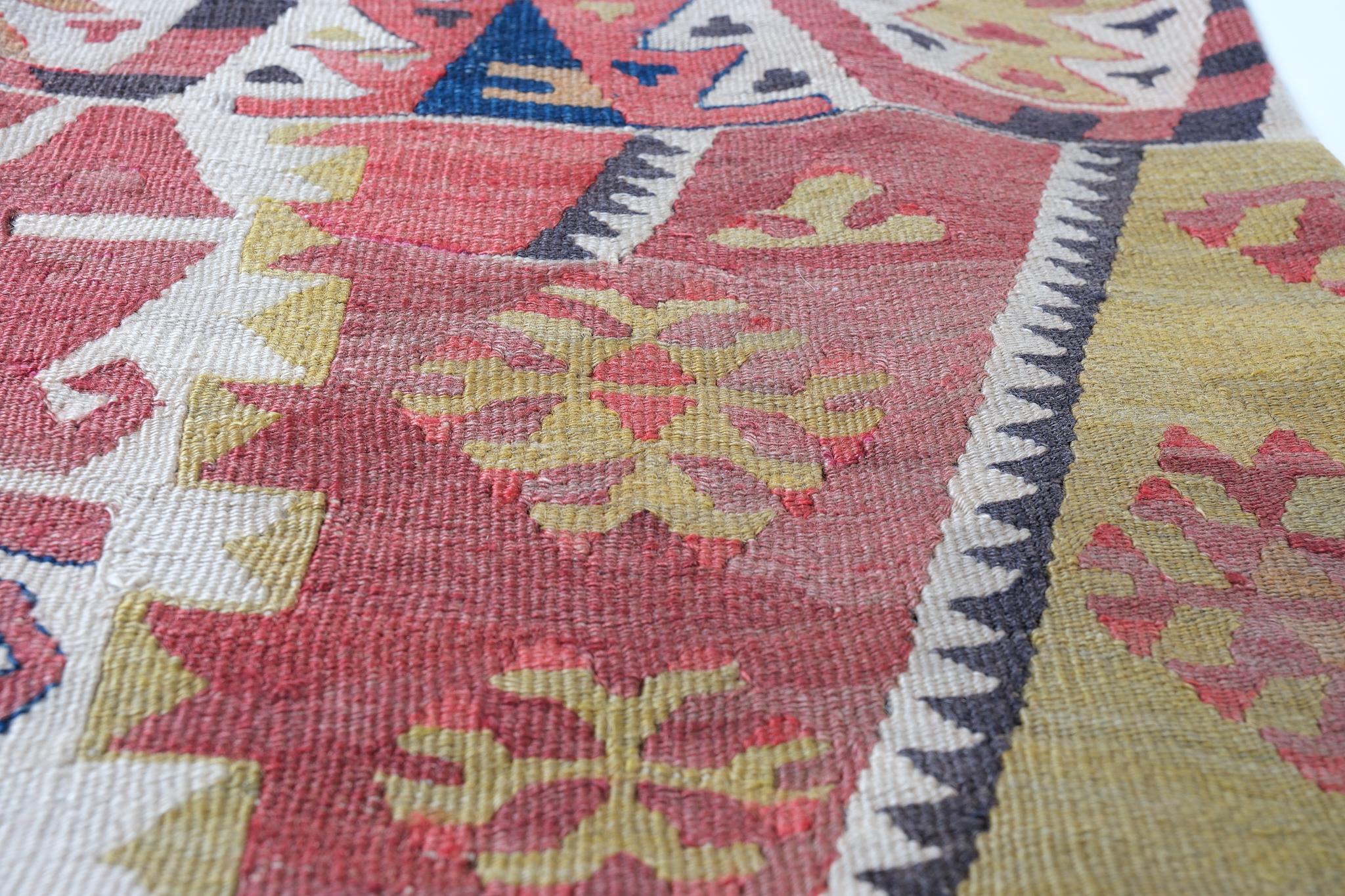 Vintage & Old Kilim Cushion Cover, Anatolian Yastik Turkish Modern Pillow 4419 In Good Condition For Sale In Tokyo, JP