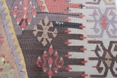 Vintage & Old Kilim Cushion Cover, Anatolian Yastik Turkish Modern Pillow 4422