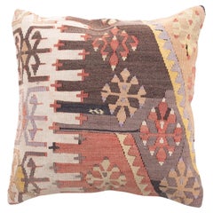 Vintage & Old Kilim Cushion Cover, Anatolian Yastik Turkish Modern Pillow 4422