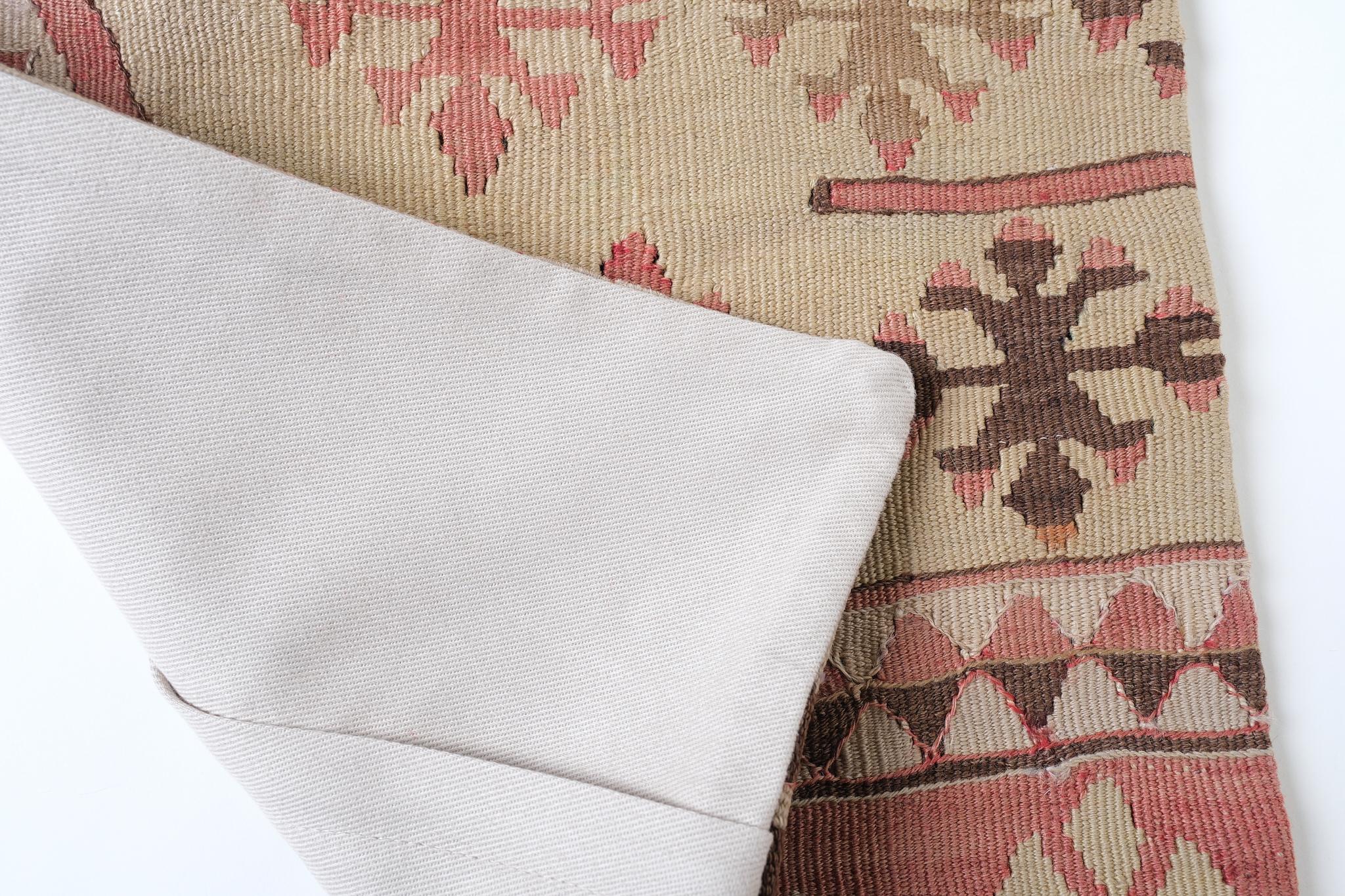 Hand-Woven Vintage & Old Kilim Cushion Cover, Anatolian Yastik Turkish Modern Pillow 4423 For Sale