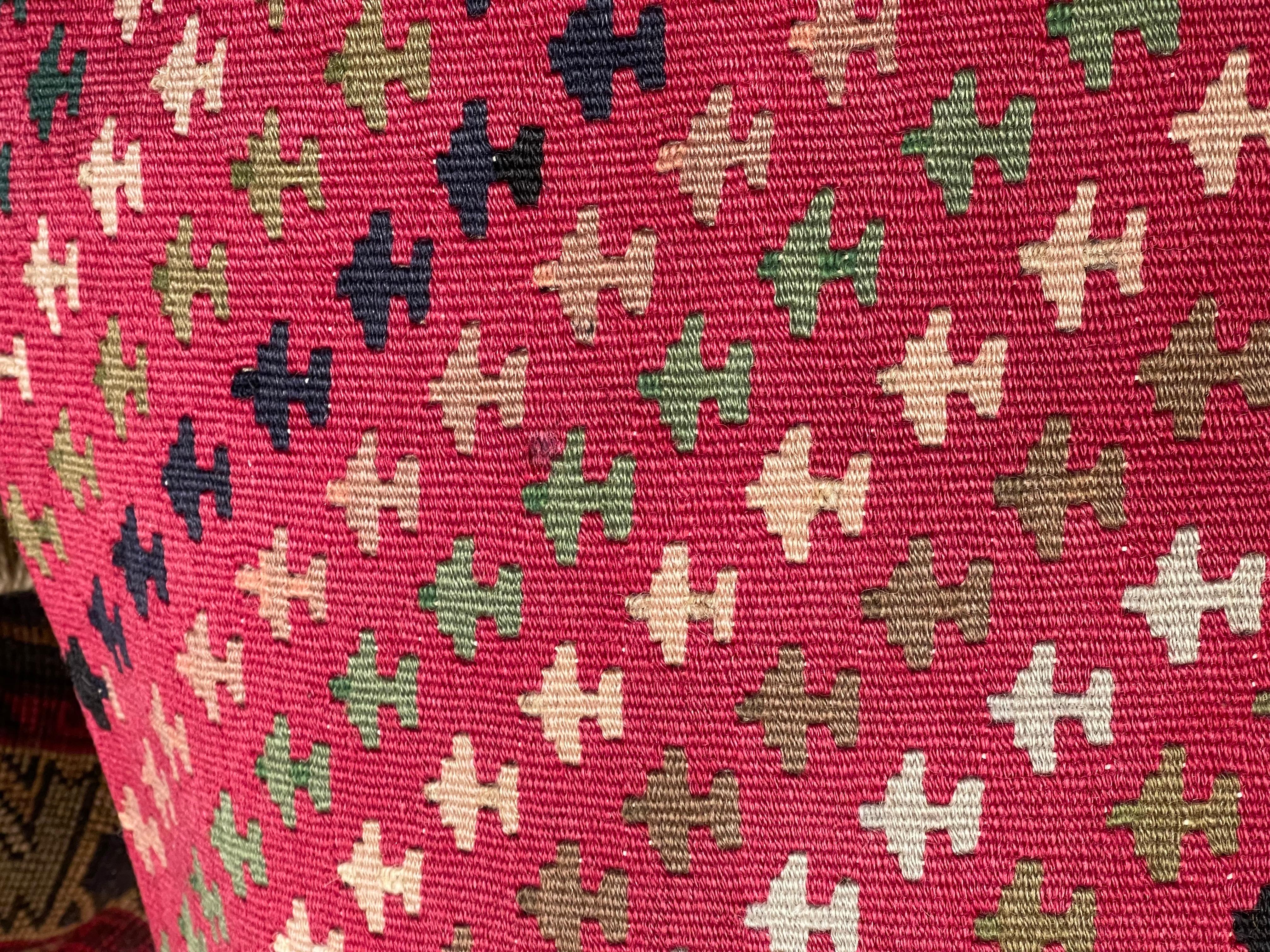 Türkisches modernes Yastik-Kissen im Vintage-Stil mit altem Kelim-Kissen, 4430 im Zustand „Gut“ im Angebot in Tokyo, JP