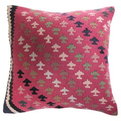 Vintage & Old Kilim Cushion Cover, Anatolian Yastik Turkish Modern Pillow 4430