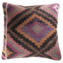 Vintage & Old Kilim Cushion Cover, Anatolian Yastik Turkish Modern Pillow 4433