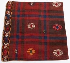 Vintage & Old Kilim Cushion Cover, Anatolian Yastik Turkish Modern Pillow 4440