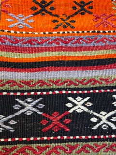 Vintage & Old Kilim Cushion Cover, Anatolian Yastik Turkish Modern Pillow 4450