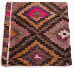 Vintage & Old Kilim Cushion Cover, Anatolian Yastik Turkish Modern Pillow 4452