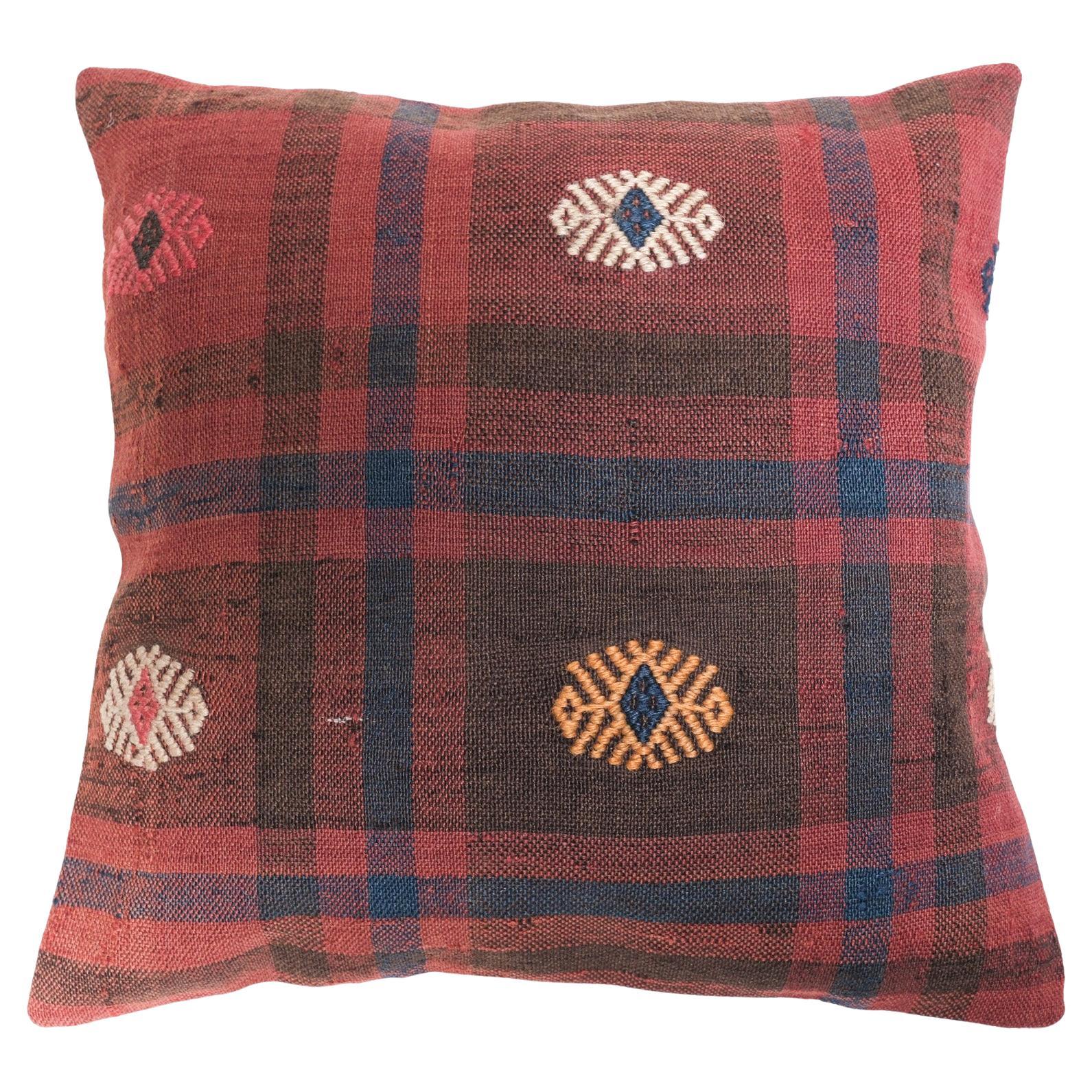 Vintage & Old Kilim Cushion Cover, Anatolian Yastik Turkish Modern Pillow 4455 For Sale