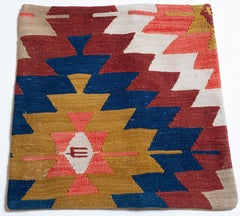Vintage & Old Kilim Cushion Cover, Anatolian Yastik Turkish Modern Pillow 4464