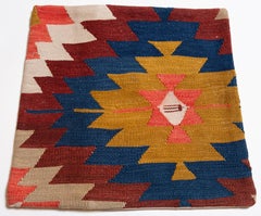Vintage & Old Kilim Cushion Cover, Anatolian Yastik Turkish Modern Pillow 4467